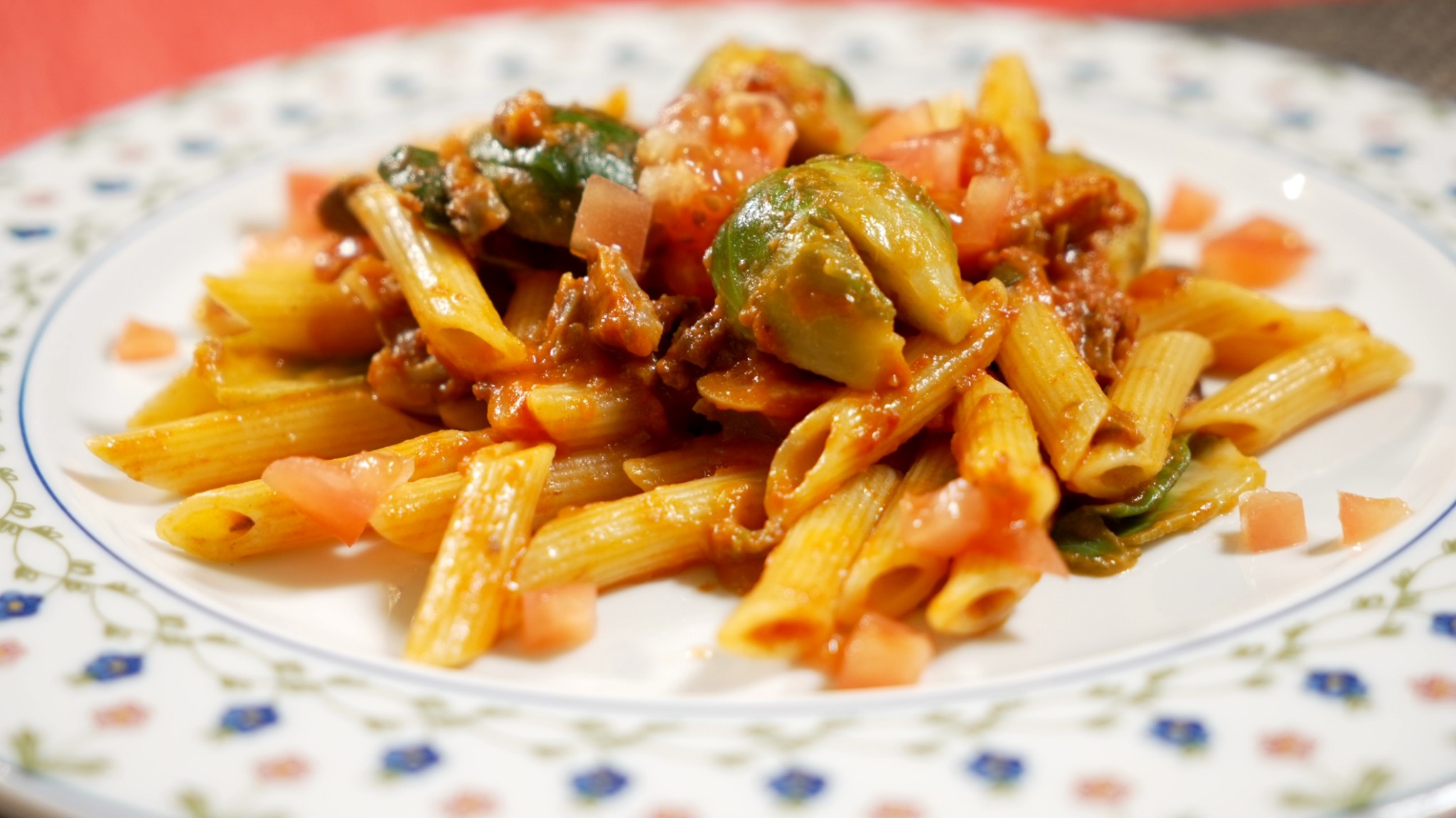 砂肝入りペンネのアラビアータ